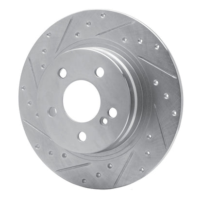 R1 Concepts R1 08-15 Mercedes-Benz C300 Sedan Rear Left Drilled & Slotted Silver Brake Rotor