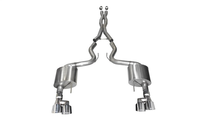 CORSA Performance Corsa 2018-2023 Ford Mustang 5.0L 3in Sport Cat-Back Dual Rear Exit 4in Polished Pro-Series Tips