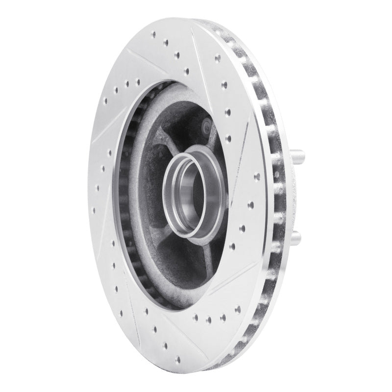 R1 Concepts R1 68-70 Ford Falcon Front Left Drilled & Slotted Silver Brake Rotor