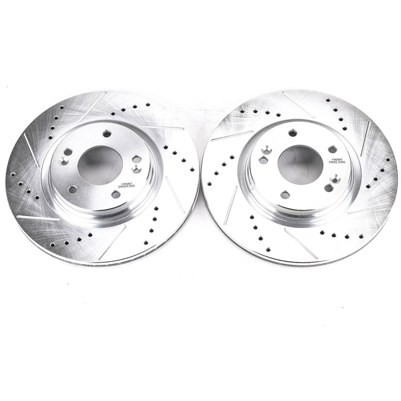 PowerStop Power Stop 17-19 Hyundai Elantra Front Evolution Drilled & Slotted Rotors - Pair