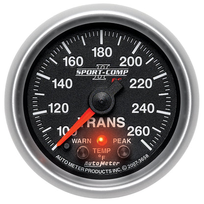 Autometer Elite 52.4mm 100-260F Transmission Temperature Peak & Warn w/ Electronic Control Gauge