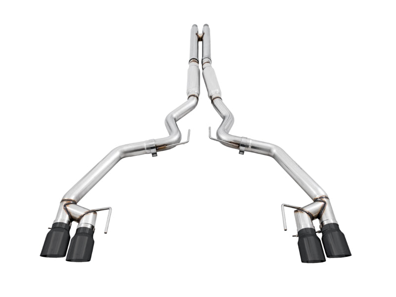 AWE Tuning 2018+ Ford Mustang GT (S550) Cat-Back Exhaust - Track Edition (Quad Diamond Black Tips)