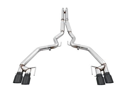 AWE Tuning 2018+ Ford Mustang GT (S550) Cat-Back Exhaust - Track Edition (Quad Diamond Black Tips)