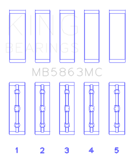 King Engine Bearings Toyota 3UR-FE (Size 0.05) Main Bearing Set
