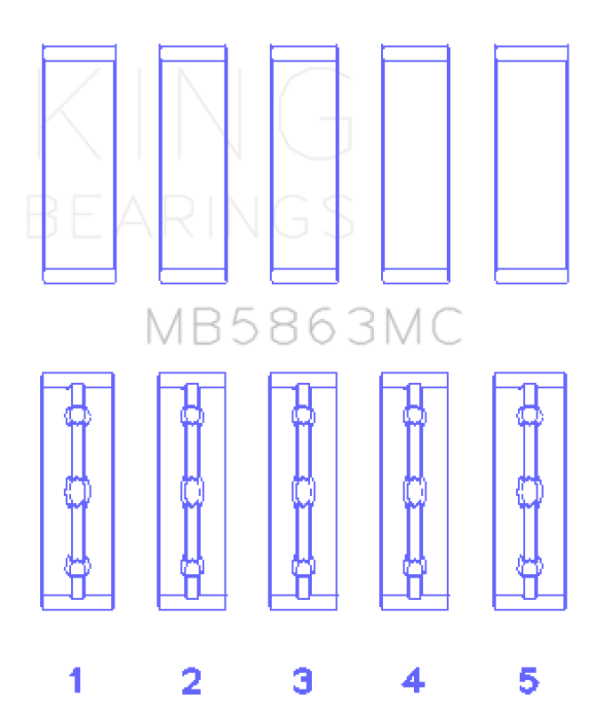 King Engine Bearings Toyota 3UR-FE (Size 0.25) Main Bearing Set
