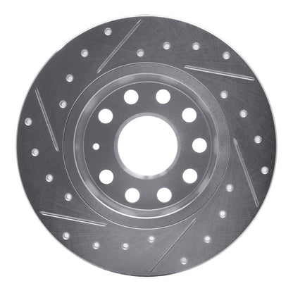 R1 Concepts R1 05-25 Audi A3 Rear Right Drilled & Slotted Silver Brake Rotor