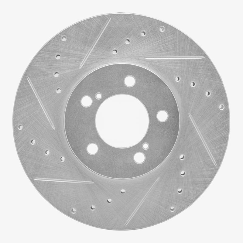 R1 Concepts R1 93-07 Ford Thunderbird Front Left Drilled & Slotted Silver Brake Rotor
