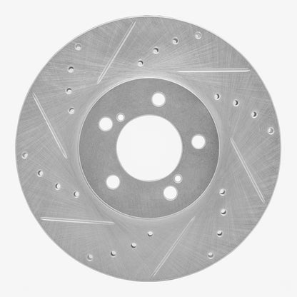 R1 Concepts R1 93-07 Ford Thunderbird Front Left Drilled & Slotted Silver Brake Rotor