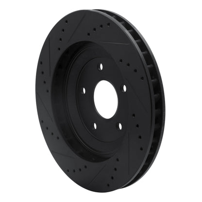 R1 Concepts R1 97-09 Cadillac XLR Left Front Drilled & Slotted Black Brake Rotor