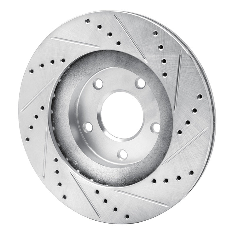 R1 Concepts R1 02-06 Infiniti I35 Front Left Drilled & Slotted Silver Brake Rotor