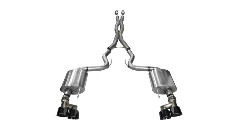 CORSA Performance Corsa 2015-2017 Ford Mustang GT 5.0 3in Cat Back Exhaust Black Quad Tips (Sport)