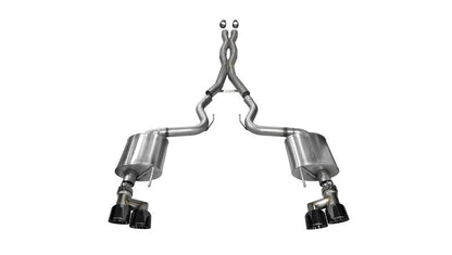 CORSA Performance Corsa 2015-2017 Ford Mustang GT 5.0 3in Cat Back Exhaust Black Quad Tips (Sport)