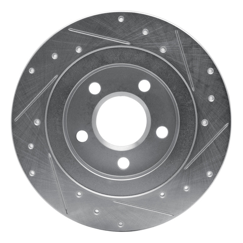R1 Concepts R1 98-05 Buick Park Avenue Rear Left Drilled & Slotted Silver Brake Rotor