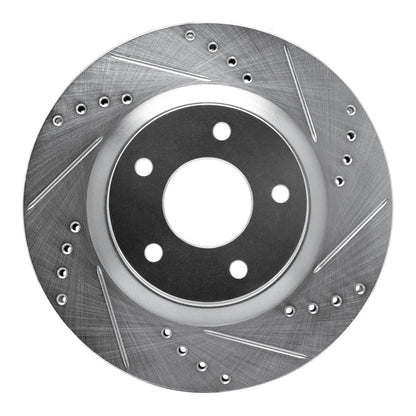 R1 Concepts R1 07-15 Nissan Rogue Front Right Drilled & Slotted Silver Brake Rotor