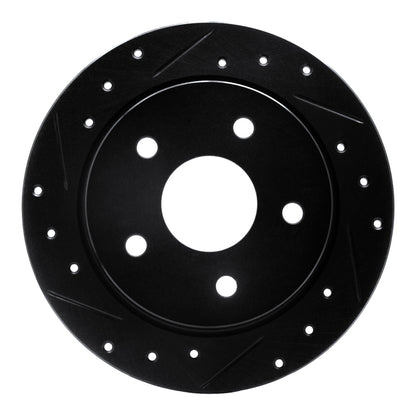 R1 Concepts R1 88-89 Merkur SCORPIO Rear Left Drilled & Slotted Black Brake Rotor