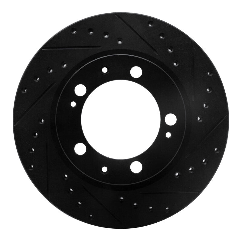 R1 Concepts R1 89-97 Porsche 911 Front Right Drilled & Slotted Black Brake Rotor