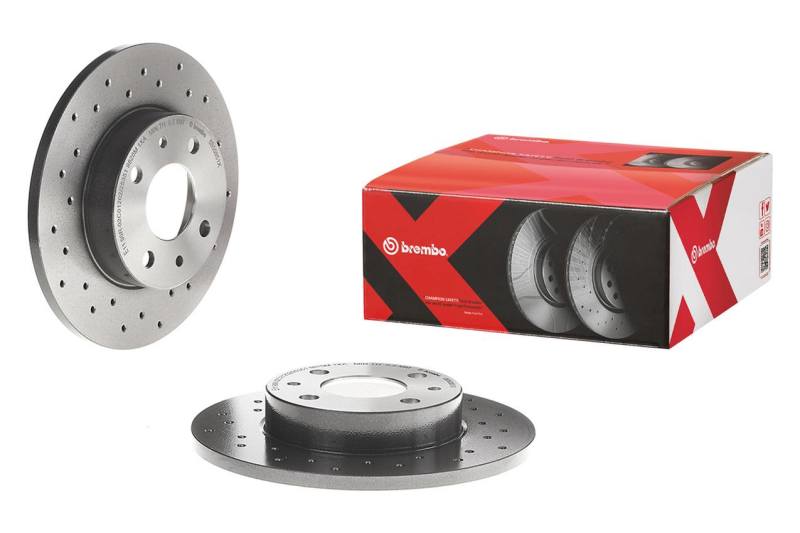 Brembo OE Brembo 01-09 Volvo S60/99-06 S80/01-07 V70 Rear Premium Xtra Cross Drilled UV Coated Rotor