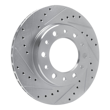 R1 Concepts R1 76-89 Toyota Land Cruiser Front Left Drilled & Slotted Black Brake Rotor