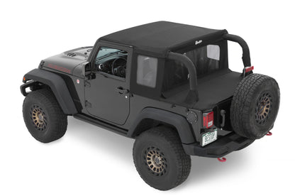 Bestop 07-18 Jeep Wrangler JK 2-Door Halftop Soft Top (Black Diamond)