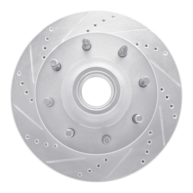 R1 Concepts R1 99-02 Ford F-350 Super Duty 2WD Front Left Drilled & Slotted Silver Brake Rotor