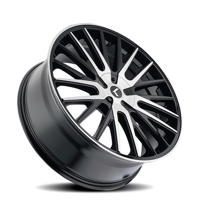 Kraze Wheels Kraze KR185 Double Down 17x8 / 5x112/120 BP / 38mm Offset / 74.1mm Hub Gloss Black Machined Wheel