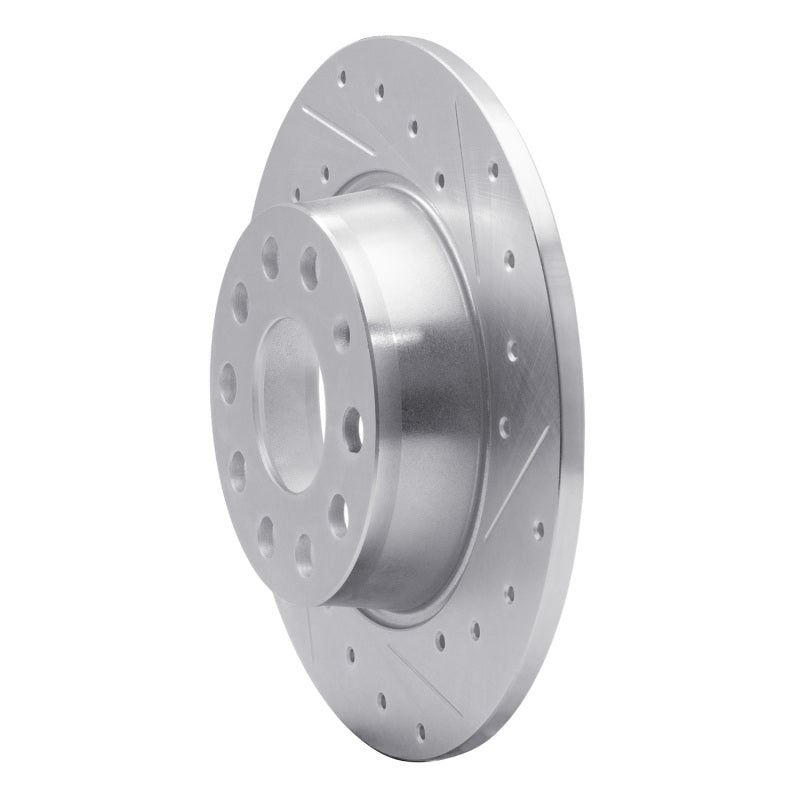 R1 Concepts R1 05-25 Audi A3 Rear Right Drilled & Slotted Silver Brake Rotor