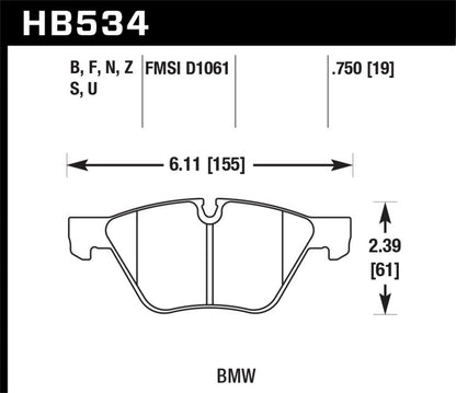 Hawk Performance Hawk 2011 BMW 125i Front ER-1 Brake Pads