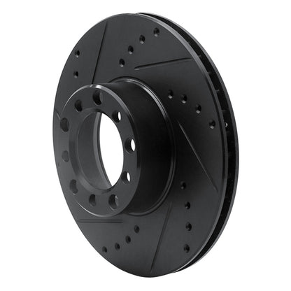 R1 Concepts R1 79-85 Mercedes-Benz 380SL Front Left Drilled & Slotted Black Brake Rotor