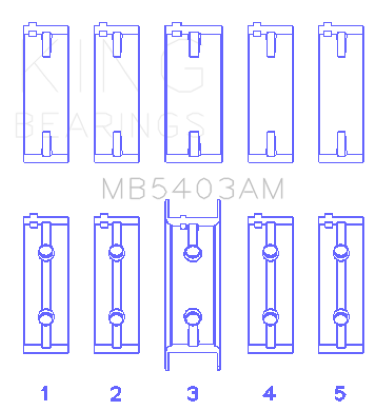King Engine Bearings Mitsubishi 4G63/T/4G64 (Size +0.75mm) Main Bearing Set