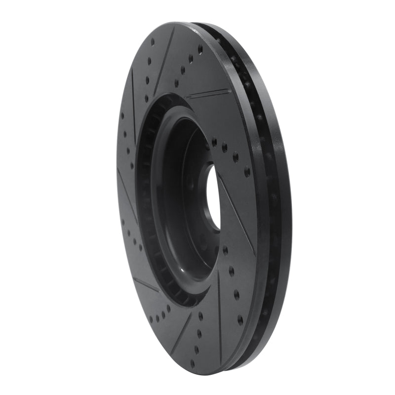 R1 Concepts R1 15-19 Jaguar E-Pace Front Right Drilled & Slotted Black Brake Rotor