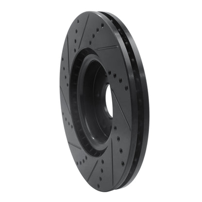 R1 Concepts R1 15-19 Jaguar E-Pace Front Right Drilled & Slotted Black Brake Rotor
