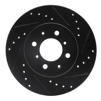R1 Concepts R1 91-94 Nissan Sentra Front Right Drilled & Slotted Black Brake Rotor
