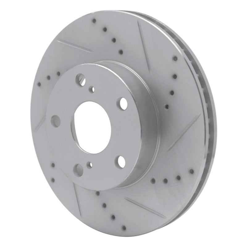 R1 Concepts R1 05-15 Toyota Tacoma Front Right Drilled & Slotted Silver Brake Rotor