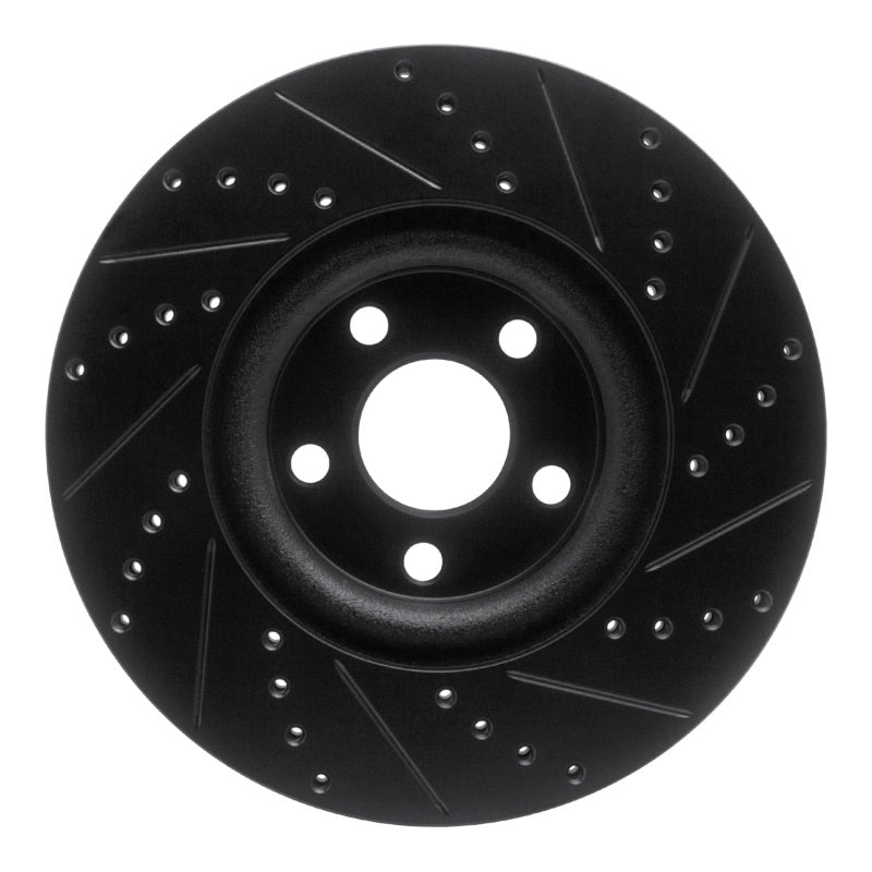 R1 Concepts R1 17-20 Lincoln MKZ Front Left Drilled & Slotted Black Brake Rotor