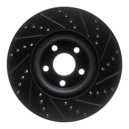 R1 Concepts R1 17-20 Lincoln MKZ Front Left Drilled & Slotted Black Brake Rotor