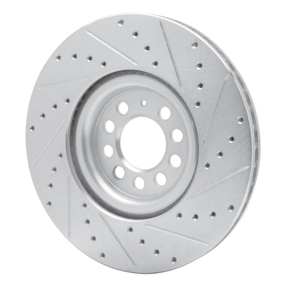 R1 Concepts R1 00-06 Audi TT Front Left Drilled & Slotted Silver Brake Rotor