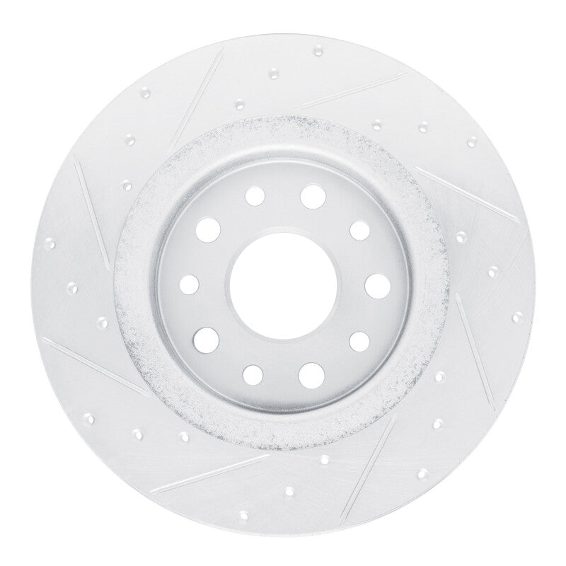 R1 Concepts R1 22-25 Jeep Grand Cherokee Rear Right Drilled & Slotted Silver Brake Rotor