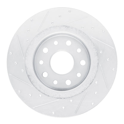 R1 Concepts R1 22-25 Jeep Grand Cherokee Rear Right Drilled & Slotted Silver Brake Rotor