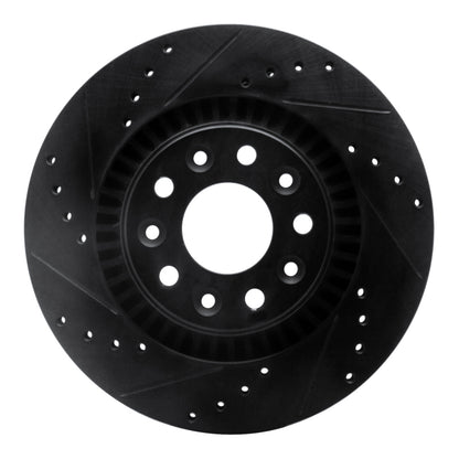 R1 Concepts R1 05-09 Ford Freestyle Front Left Drilled & Slotted Black Brake Rotor