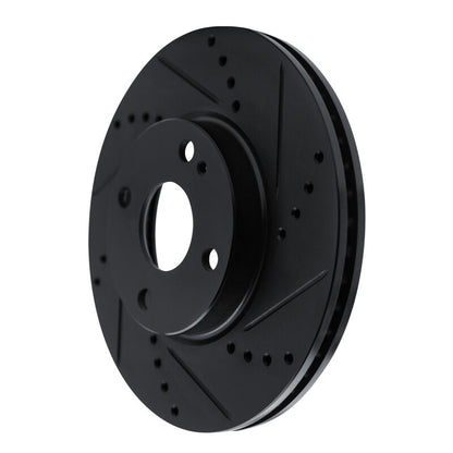 R1 Concepts R1 16-25 Mazda 2 (Mexico) Front Right Drilled & Slotted Black Brake Rotor