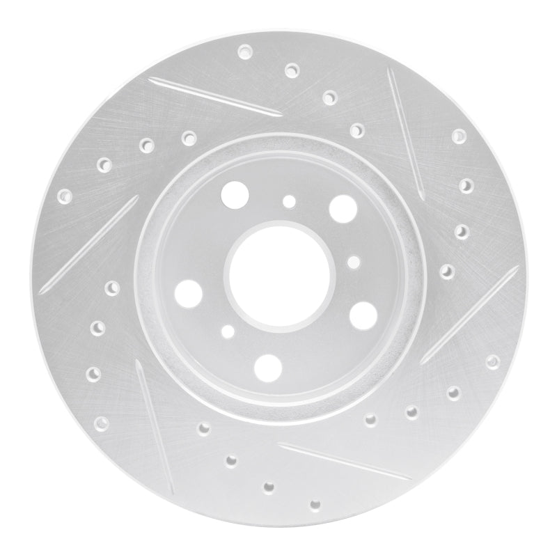 R1 Concepts R1 90-91 Toyota Celica Front Left Drilled & Slotted Silver Brake Rotor