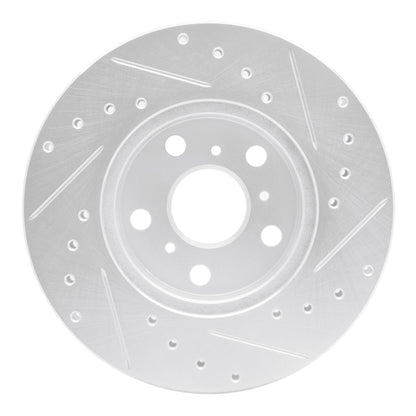 R1 Concepts R1 90-91 Toyota Celica Front Left Drilled & Slotted Silver Brake Rotor