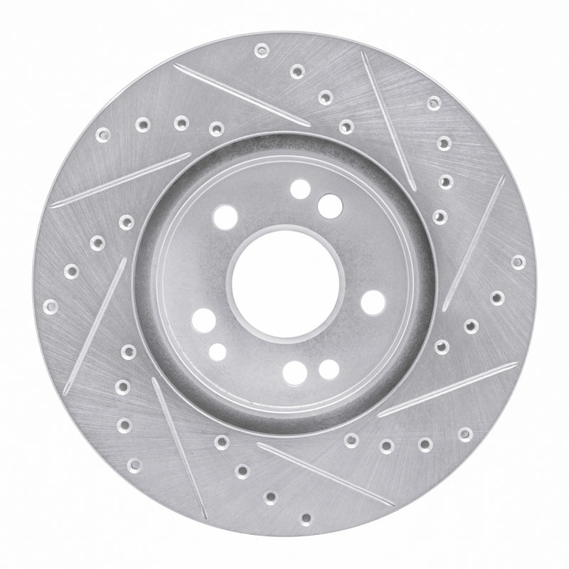 R1 Concepts R1 90-98 Mercedes-Benz SL500 Front Left Drilled & Slotted Silver Brake Rotor