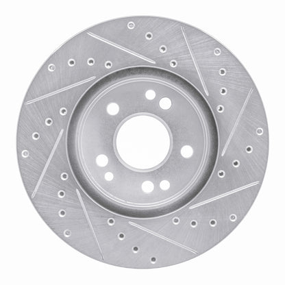 R1 Concepts R1 90-98 Mercedes-Benz SL500 Front Left Drilled & Slotted Silver Brake Rotor