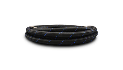 Vibrant -6 AN Two-Tone Black/Blue Nylon Braided Flex Hose (20 foot roll)