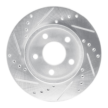 R1 Concepts R1 86-92 Ford Taurus SHO Front Right Drilled & Slotted Silver Brake Rotor