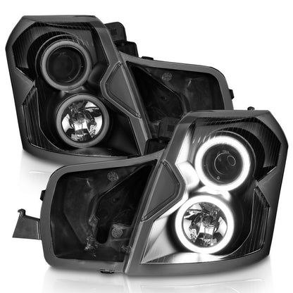 ANZO 2003-2007 Cadillac CTS Projector Headlights w/ Halo Black (CCFL)