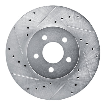 R1 Concepts R1 89-95 Chrysler LeBaron Front Left Drilled & Slotted Silver Brake Rotor