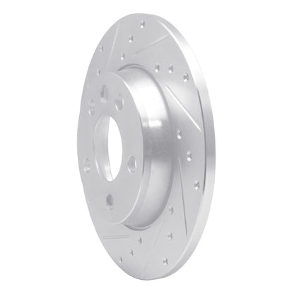 R1 Concepts R1 96-00 Volkswagen EuroVan Rear Left Drilled & Slotted Silver Brake Rotor