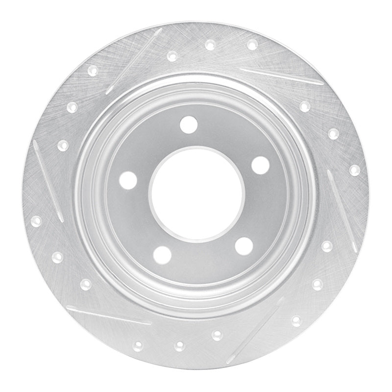 R1 Concepts R1 93-04 Chrysler Concorde Rear Right Drilled & Slotted Silver Brake Rotor